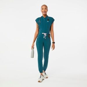Caribbean Blue Women's scrub Jumpsuit